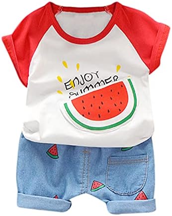 Watermelon Print Toddler Boy Outfit - 2-Piece Set for Summer