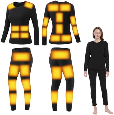 Womens Electric Heated Thermal Underwear Set