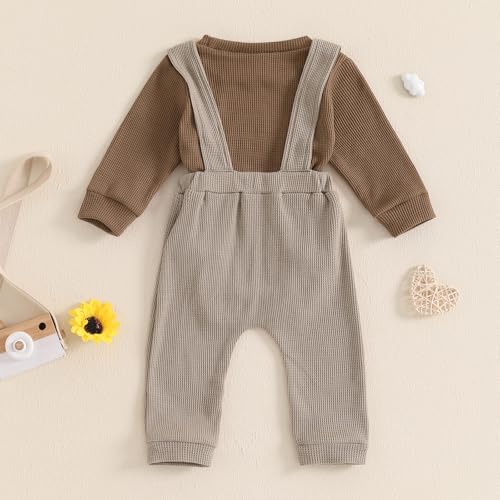 Super Soft Waffle Long Sleeve Romper Set for Newborn Boys