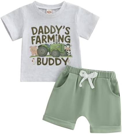 Pudcoco Farm Animal Toddler BoysGirls Summer Set 3T-5T