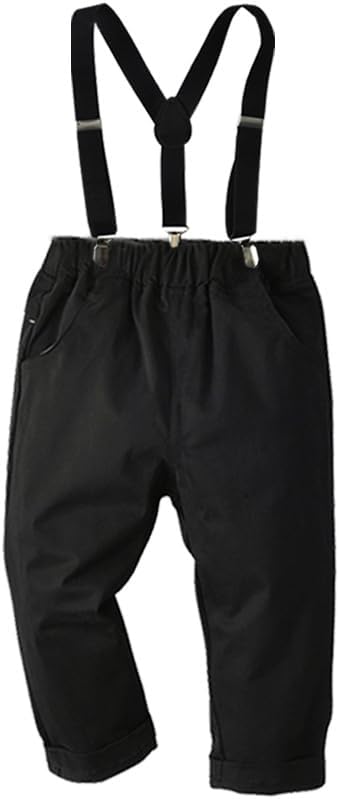 Toddler Boys Set with Bow Tie Soft espadrille suspender pants party clothes