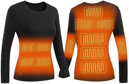 YANYNGS Heated Underwear Shirt 12 Heating Pads