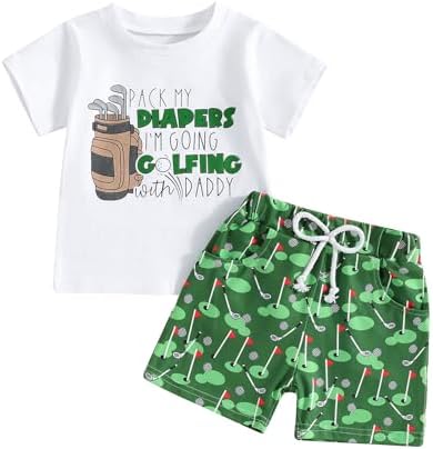 Toddler Golf Outfit Set with Daddy Fun Summer Clothes