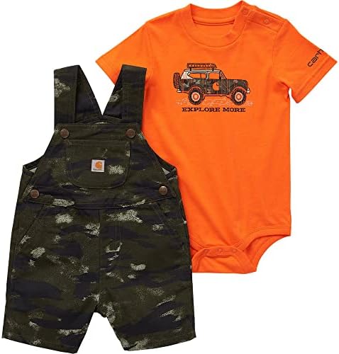 Carhartt Baby Boys Set Short-Sleeve Bodyshirt Adjustable Shortall