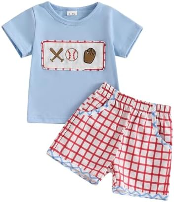 2PCS Summer Toddler Baseball Outfit for Boys