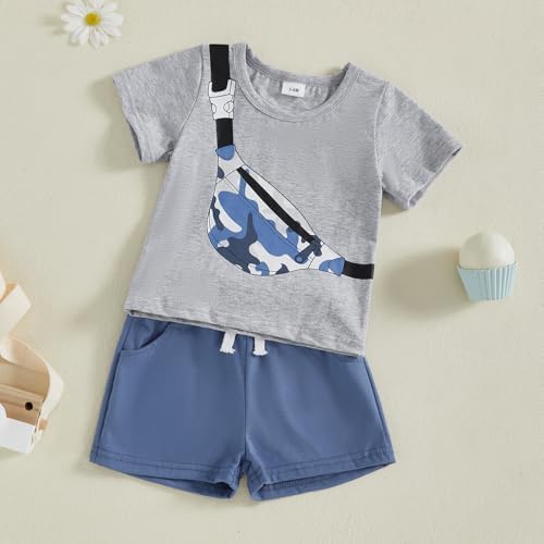 CBG Toddler Summer Toddler T-shirt Shorts Set Cute Playful Boys Outfit