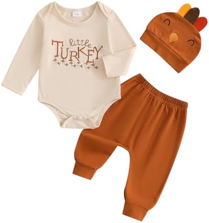 My First Thanksgiving Baby Boy Outfit Infant Little Turkey Cuteness
