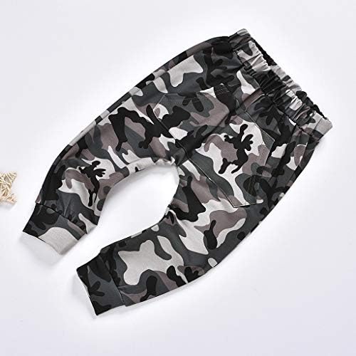 Camo Hoodie Letter Sleeve Set for Baby Boys 12-18 Months 1