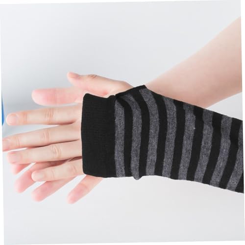 Striped Fingerless Gloves for Women