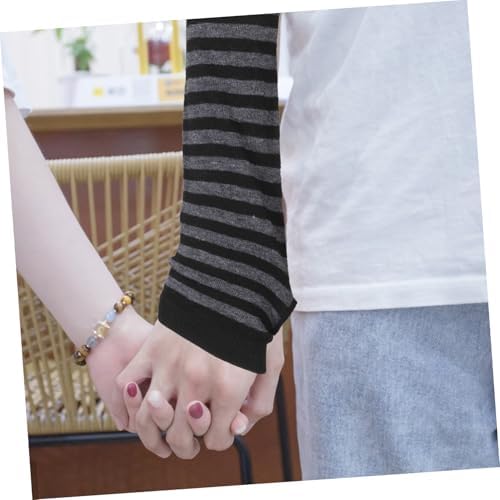 KESYOO Womens Knitted Arm Warmers - Stripe Design for Autumn Winter Closure