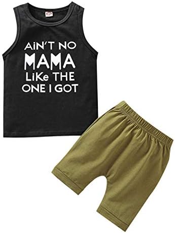 Fun Letter-Printed Tank Vest Shorts Set for Toddler Boys