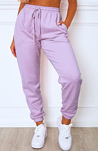 Waitfairy Womens High-Waisted Baggy Sweatpants with Pockets