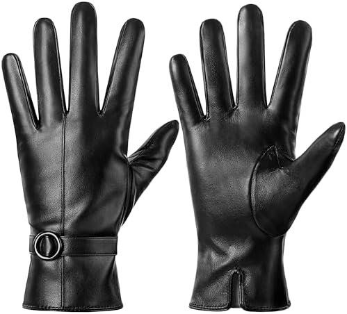 Womens Winter Leather Gloves TouchScreen Gloves for Driving More