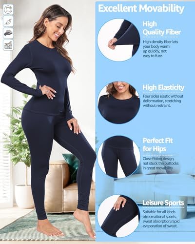 Premium Thermal Underwear Base Layer Set for Women Athletic and Supportive