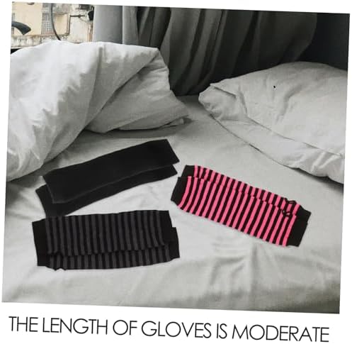 Striped Fingerless Gloves for Women