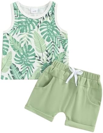 Infant Boys Crewneck Tanks Shorts Set Toddler 4th of Julymlx