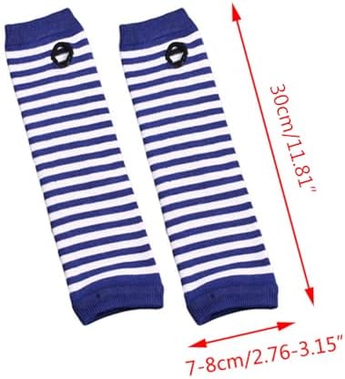 Ywmsfl Knitted Arm Warmers for Women with Stripe Pattern and Thumbholes