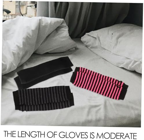 Warm Stripe Elbow Gloves Women