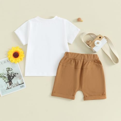 Retro Country Animal Print Casual Baby Boy T-Shirts Shorts Set