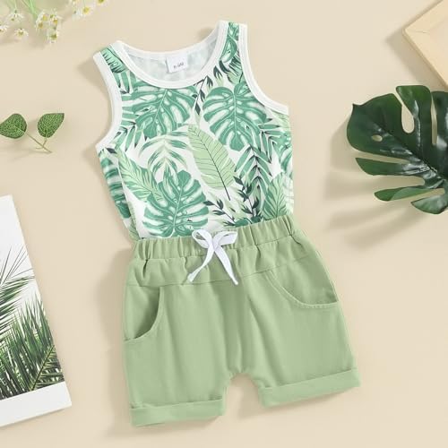 Infant Boys Crewneck Tanks Shorts Set Toddler 4th of Julymlx