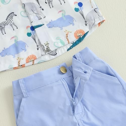 Summer Animal Print Toddler Shirt and Shorts Set