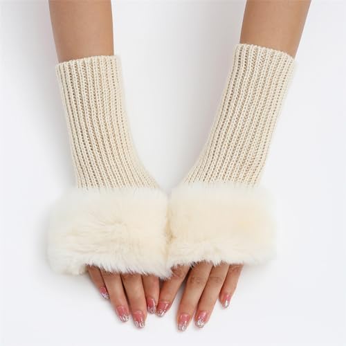 Wool Wrist Warmers for Women with Thumb Holes One Size