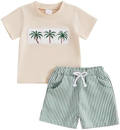Sprifallbaby Baby Boy Tropical Print T-Shirt Shorts Set