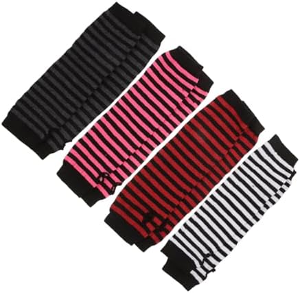Warm Stripe Elbow Gloves Women