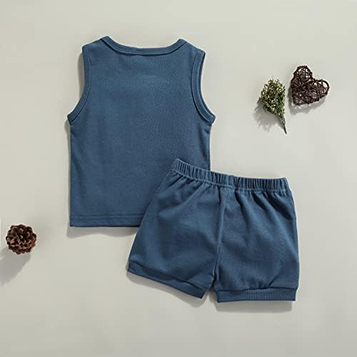 Karesoull Summer Waffle Outfits for Toddler Boys Girls 2PCS