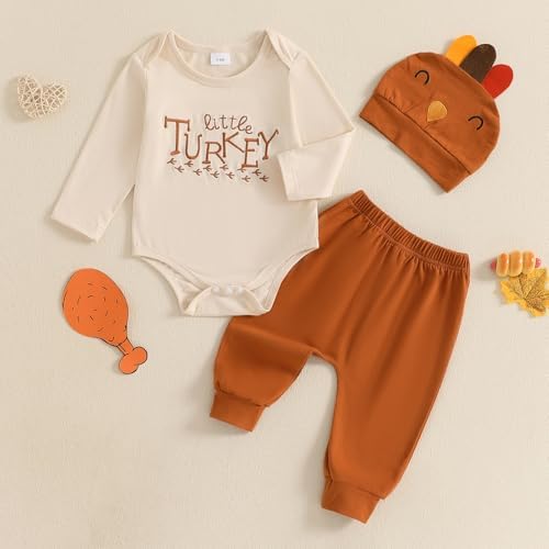 My First Thanksgiving Baby Boy Outfit Infant Little Turkey Cuteness