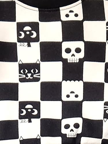 Comfortable Halloween Cat Jack Infant Boys Girls Black White Checker Print Outfit