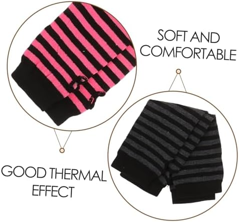 KESYOO Womens Knitted Arm Warmers - Stripe Design for Autumn Winter Closure