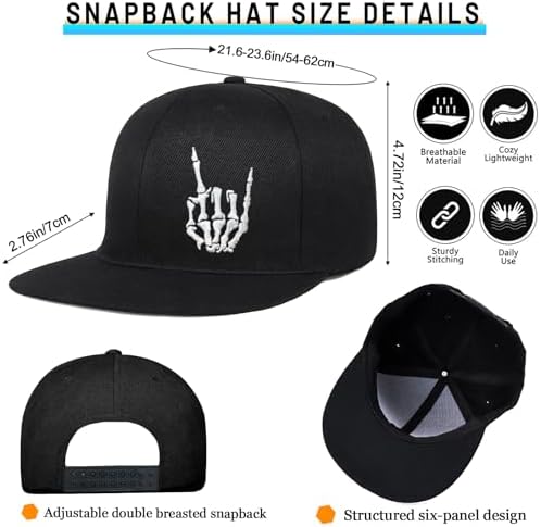 Viofre Premium Black Flat Bill Brim Hats for Men