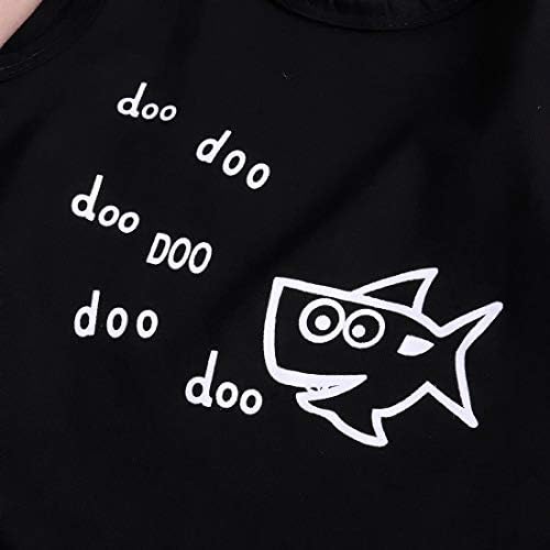 MABABY Shark and Doo Doo Printed Summer Cotton Outfits for Babies