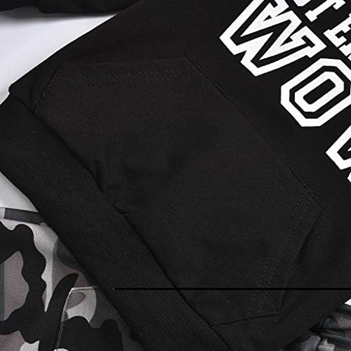 Camo Hoodie Letter Sleeve Set for Baby Boys 12-18 Months 1