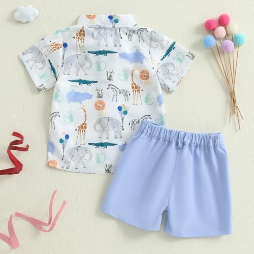 Summer Animal Print Toddler Shirt and Shorts Set