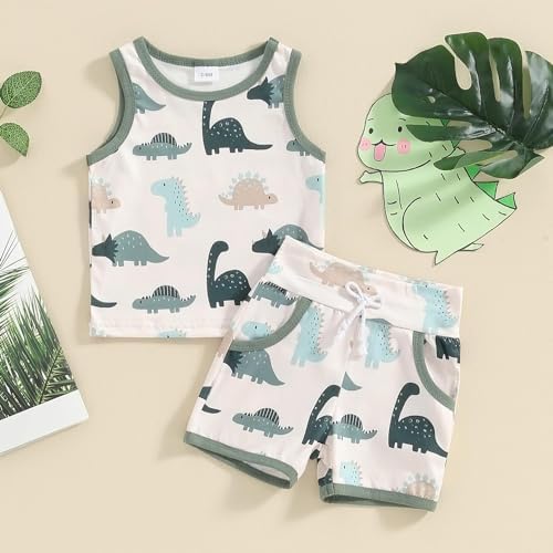 Dinosaur Print for Boys Summer Outfits
