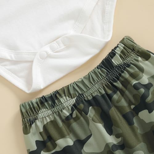 Exclusive Fitting Camouflage Baby Boy Outfit with Beanie and Hat 3-Piece Set