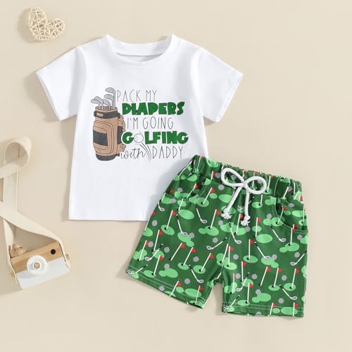 Toddler Golf Outfit Set with Daddy Fun Summer Clothes