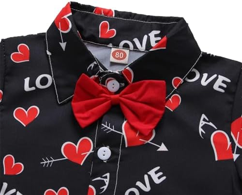 Sinda Toddler Boy Valentine Heart Red Short Set Love