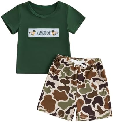 Mallard Duck Nearly Perfect Summer outfit for boys Toddler_shorts set
