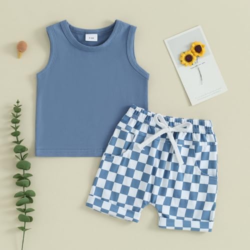 CIYCUIT 2Pcs Baby Boys Summer Beach Outfits Comfortable and Adorable Set