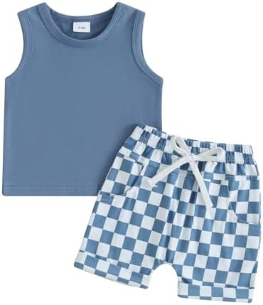 CIYCUIT 2Pcs Baby Boys Summer Beach Outfits Comfortable and Adorable Set