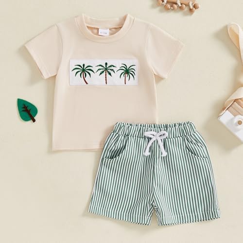 Sprifallbaby Baby Boy Tropical Print T-Shirt Shorts Set