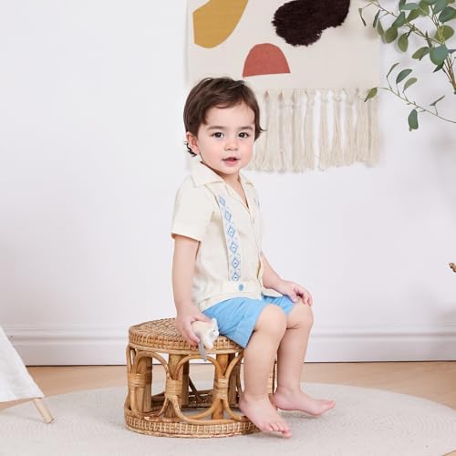 Kupretty Toddler Boy Guayabera Summer Outfit Set