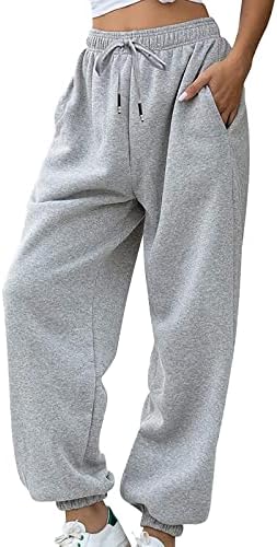 Womens Baggy High Waisted Sweatpants with Pockets
