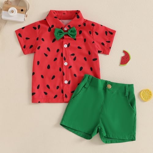 Toddler Baby Boy Watermelon Suit Summer Outfit Set