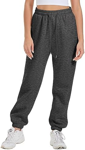 ATHMILE Womens Cozy Fleece Pocketed Sweatpants for Winter