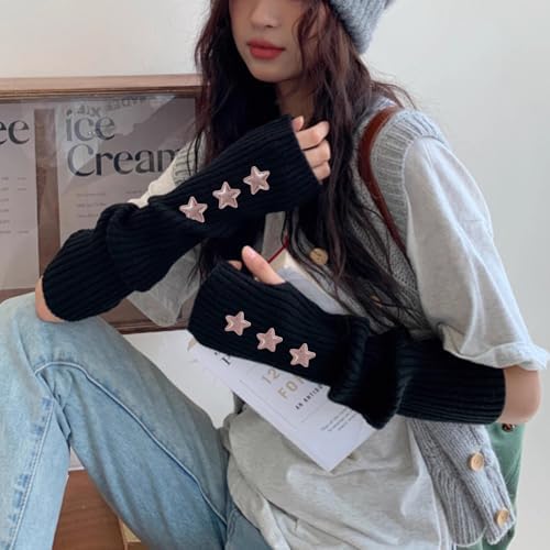 Y2K Star Love Knitted ArmWarmers for Girls