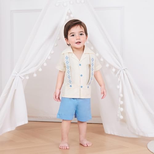 Kupretty Toddler Boy Guayabera Summer Outfit Set